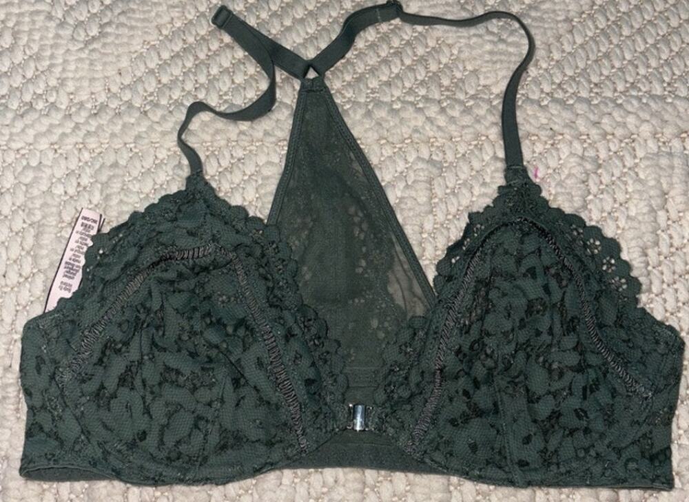 Body By Victoria Victoria Secret Plunge Unlined Front Close Bralette Size 36C